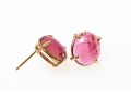 Simple Pink 14K Tourmaline Stud Earrings