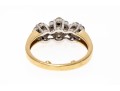 Charming 14K Triple Cluster Brilliant Diamond Ring, Size 5.5
