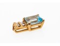 14K Simple Topaz And Diamond Pendant