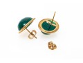 14K Green Chalcedony Scarab Earrings