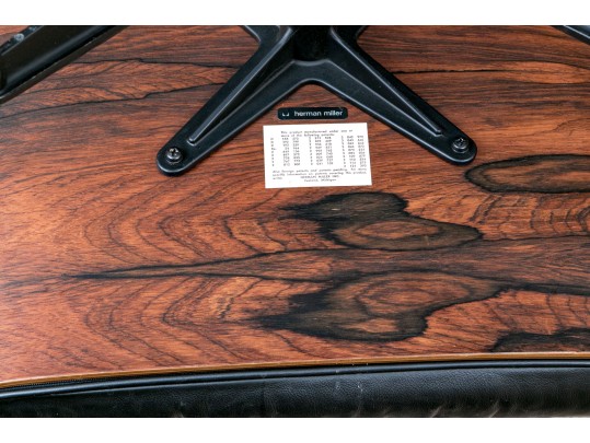 Original Herman Miller Eames Rosewood Finished Lounge Chair With Ottoman