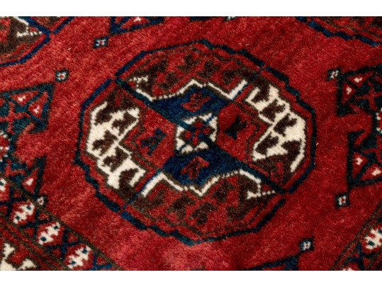 Vintage Hand Knotted Wool Bokara Carpet, 6'-4