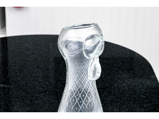 Kosta Crystal Rooster Form Ewer