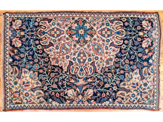 Antique Persian Wool Fragment Accent Carpet, 6'-9