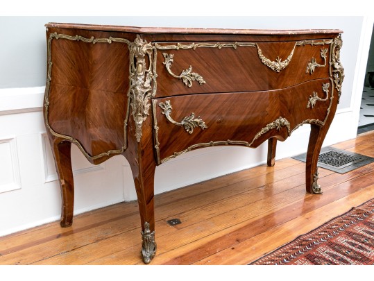 Exquisite Louis XV Style Marble-Topped Commode