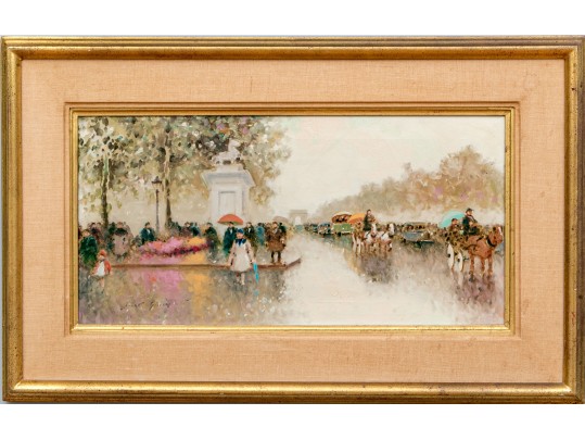 Andre Gisson (American, 1928-2003) Oil On Canvas, Figural Landscape