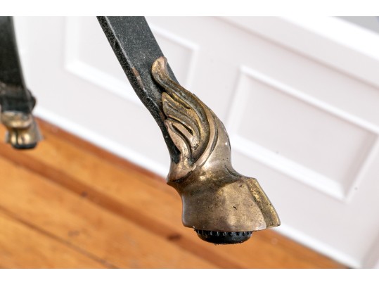 Maitland Smith Iron And Gilt Finished Glass Top Occasional Table