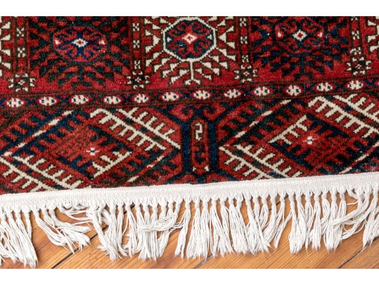 Vintage Hand Knotted Wool Bokara Carpet, 6'-4