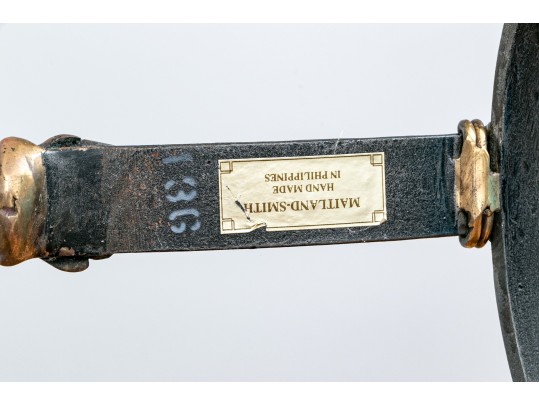 Maitland Smith Iron And Gilt Finished Glass Top Occasional Table