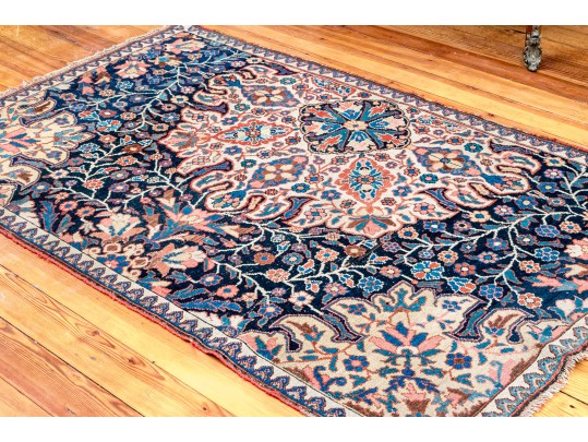 Antique Persian Wool Fragment Accent Carpet, 6'-9