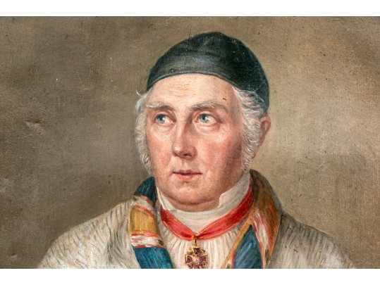 Oil On Canvas, Religious Figural Bust 