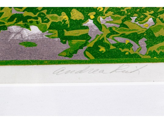 Andrea Rich (American, B. 1954) “Alaskan Waterlilys” Signed Woodcut