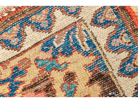 Antique Persian Wool Fragment Accent Carpet, 6'-9