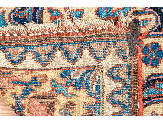 Antique Persian Wool Fragment Accent Carpet, 6'-9