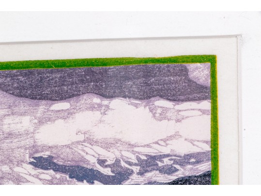 Andrea Rich (American, B. 1954) “Alaskan Waterlilys” Signed Woodcut