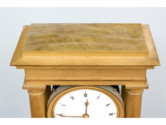 19th Century French Bergmiller Gilt Portico Clock