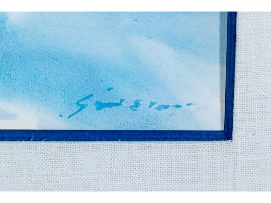 Andre Gisson (American, 1921-2003) Signed Watercolor On Paper, Figures Seated On A Beach