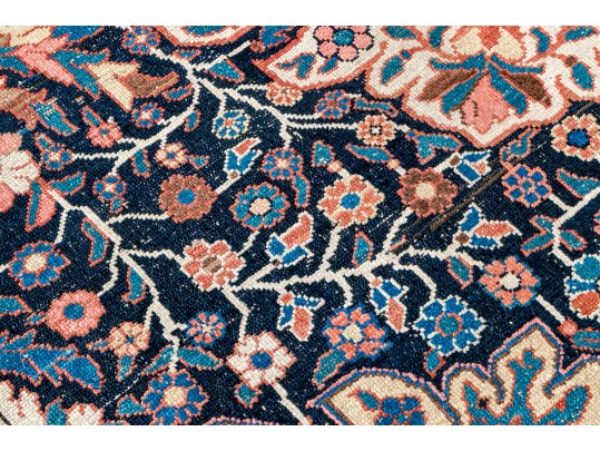 Antique Persian Wool Fragment Accent Carpet, 6'-9