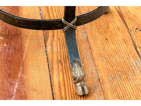 Maitland Smith Iron And Gilt Finished Glass Top Occasional Table