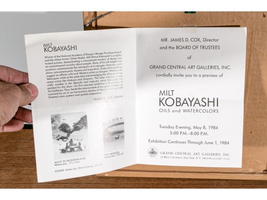 Milt Kobayashi (American, B. 1950) Watercolor, Girl Painting Her Toy Dolls, Ca. 1989