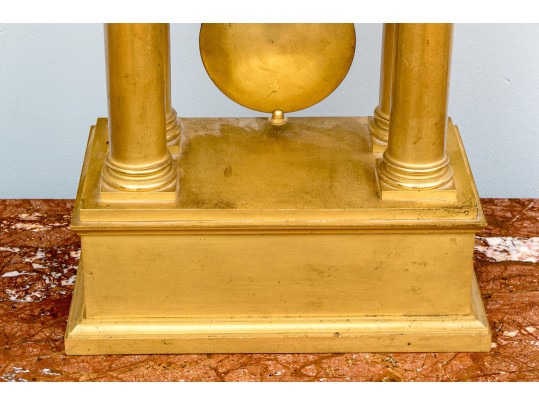 19th Century French Bergmiller Gilt Portico Clock