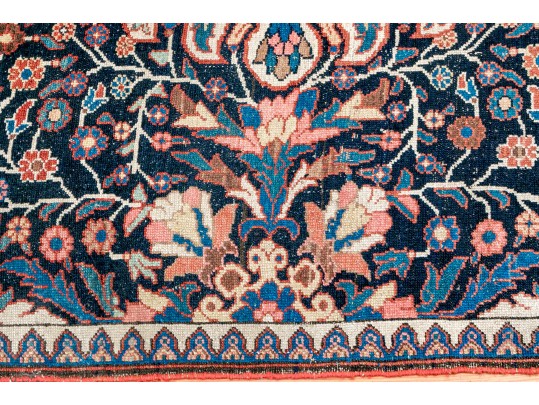 Antique Persian Wool Fragment Accent Carpet, 6'-9