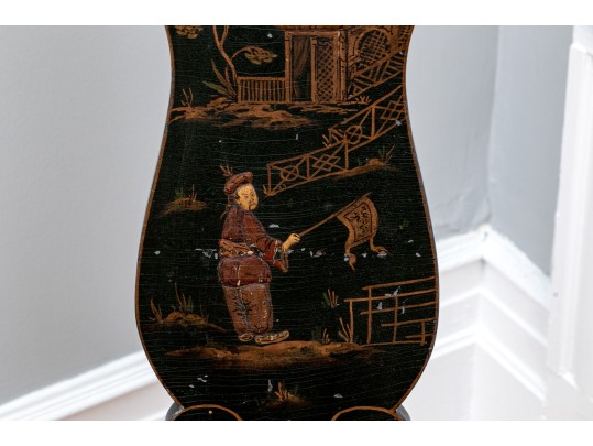 Antique Chinoiserie Carved And Lacquered Side Chair