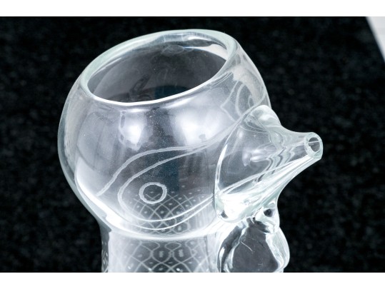 Kosta Crystal Rooster Form Ewer