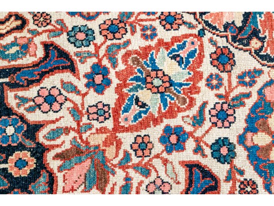 Antique Persian Wool Fragment Accent Carpet, 6'-9