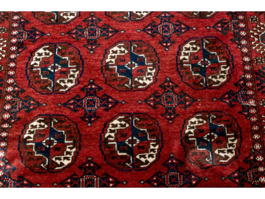 Vintage Hand Knotted Wool Bokara Carpet, 6'-4