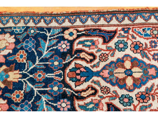 Antique Persian Wool Fragment Accent Carpet, 6'-9