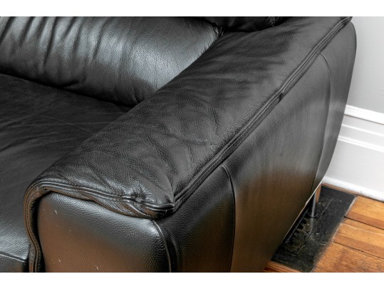 Chateau D'Ax Italian Leather Sofa On Chrome Legs