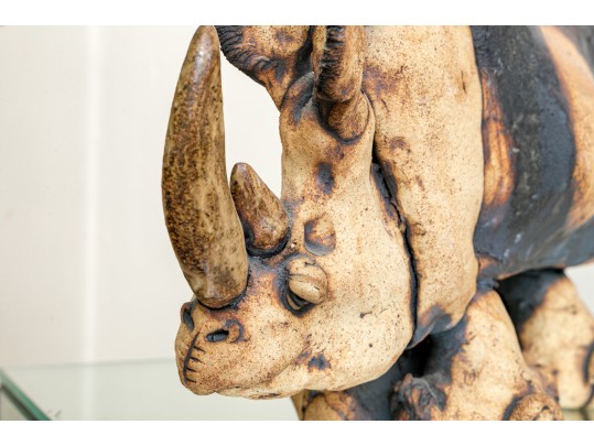 Todd Warner (1945-2022) Ceramic Rhinoscerous 