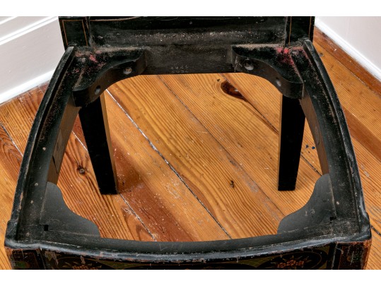 Antique Chinoiserie Carved And Lacquered Side Chair