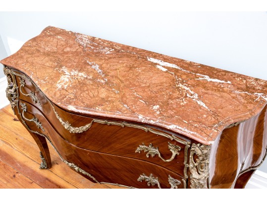 Exquisite Louis XV Style Marble-Topped Commode