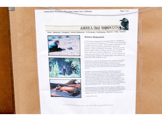 Andrea Rich (American, B. 1954) “Alaskan Waterlilys” Signed Woodcut