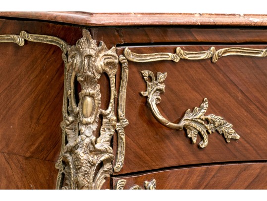 Exquisite Louis XV Style Marble-Topped Commode