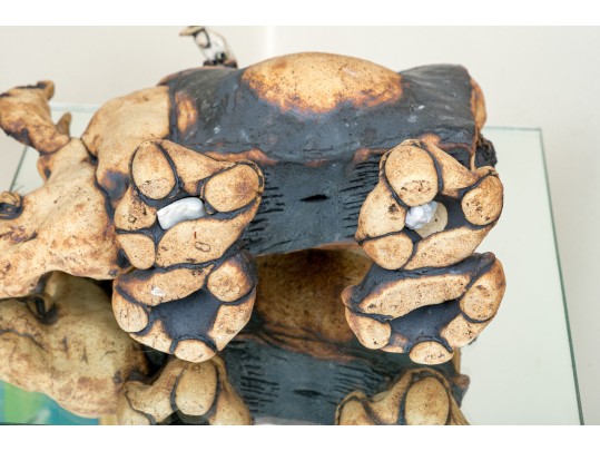 Todd Warner (1945-2022) Ceramic Rhinoscerous 