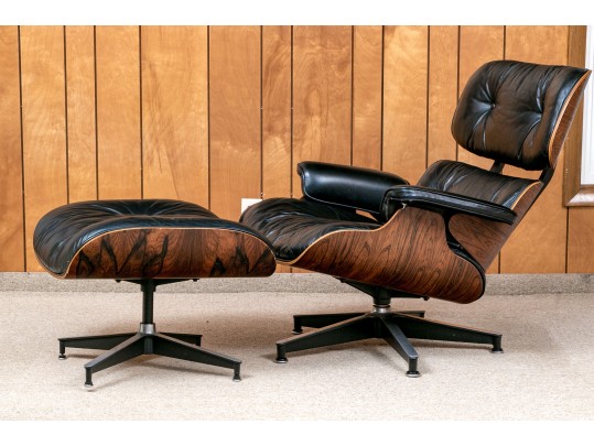 Original Herman Miller Eames Rosewood Finished Lounge Chair With Ottoman