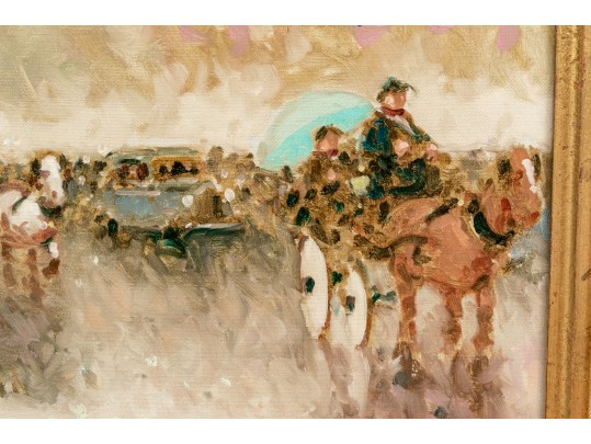 Andre Gisson (American, 1928-2003) Oil On Canvas, Figural Landscape