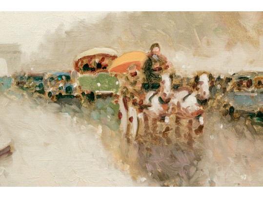 Andre Gisson (American, 1928-2003) Oil On Canvas, Figural Landscape