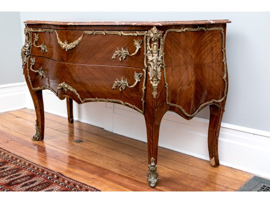 Exquisite Louis XV Style Marble-Topped Commode