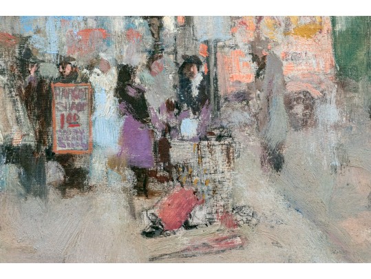 Richard Schmid (American, 1934-2021) Oil On Board, New York Scene