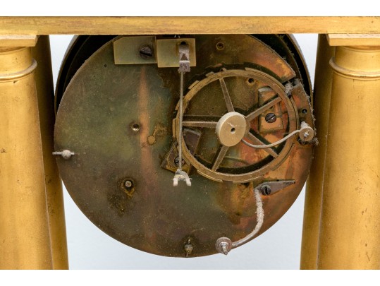 19th Century French Bergmiller Gilt Portico Clock