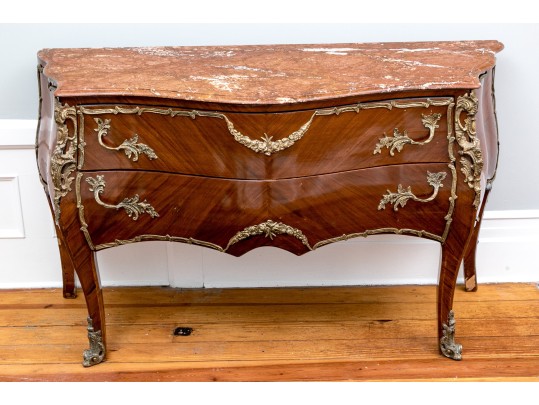 Exquisite Louis XV Style Marble-Topped Commode