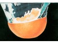 Gary Lancelle (1952-2016) Pastel Painting, Half An Orange Plunging Into Water