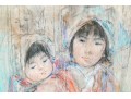 Edna Hibel (American, 1917-2014) Oil On Board, Asian Children