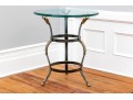 Maitland Smith Iron And Gilt Finished Glass Top Occasional Table