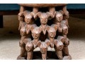 African Hand-Carved Wood Stacked Elephant Taboret