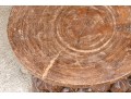 African Hand-Carved Wood Stacked Elephant Taboret